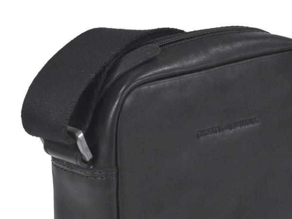 Leder Schultertasche "Pure Black"